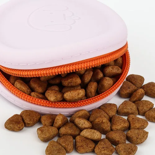Miniatura 2 de WALLFID Bolso de silicona para golosinas de perro, pequeño, con clicker de entrenamiento para mascotas, bolsa para caminar para perros y gatos