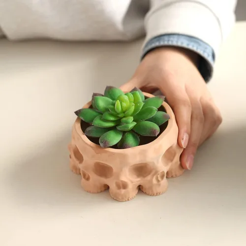 Miniatura 2 de Nicole - Moldes de silicona para hormigón, diseño de calavera 3D, para suculentas, maceta de bricolaje, decoración del hogar, cactus para SH0861