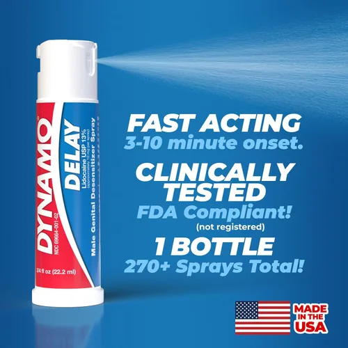 Miniatura 2 de Dynamo Delay Spray para hombres – 13% lidocaína anestésica en aerosol para ayudarte a durar más tiempo en la cama – 1 paquete Climax Control