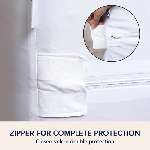 Miniatura 4 de Protector de colchón King con cremallera, protector de colchón impermeable tamaño King, suave, transpirable y sin ruido, se adapta a hasta 15