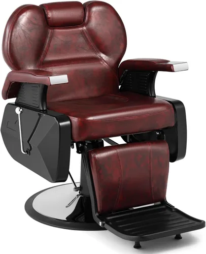 Miniatura 10 de Artist hand Silla de peluquería hidráulica, sillas de estilo de 21 pulgadas de ancho para salón con capacidad de 450 libras, silla reclinada de Negro