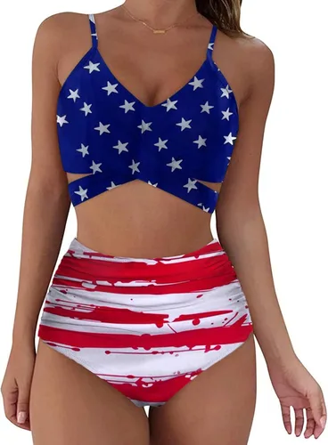 Miniatura 2 de Shorts Bathing Suit Women Pieces Neck Women Flower Swimwear Two V Swimsuit Beachwear Bikini Print 1x Swimsuit for