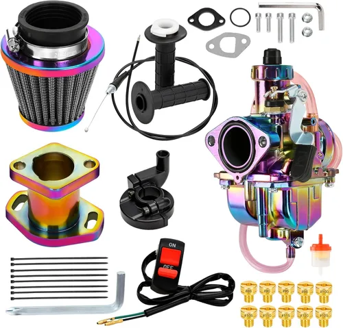 Miniatura 11 de FVRITO - Conjunto de carburador, acelerador y jets principales VM22 de 26 mm, para minimoto y Go Kart, piezas de rendimiento