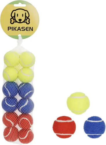 Pelotas de tenis pequeñas de 1.5 pulgadas para perros – Juguete para gatos de 3 colores y paquete de 12 mini pelotas de tenis para perros pequeños