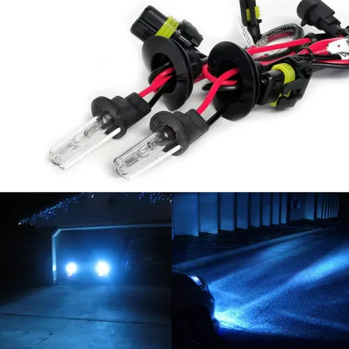 Miniatura 12 de Bombillas HID de xenón H1 AC de 35 W superbrillantes, lámpara de repuesto para faros delanteros, 10000 K, azul profundo, paquete de 2