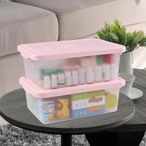 Miniatura 4 de Rosebloom - Caja de almacenamiento de plástico de 14 cuartos de galón, contenedor de almacenamiento con tapa rosa, 2 paquetes