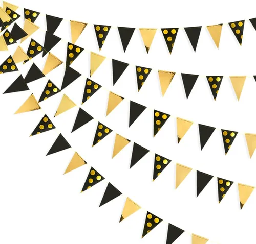 Miniatura 14 de Decoraciones de fiesta blancas de 40 pies, banderín triangular con banderines, banderas de papel blanco nacarado brillante para graduación, boda