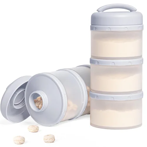 Miniatura 9 de Dispensador de fórmula apilable Termichy, contenedor portátil de leche en polvo, 2 paquetes, gris cálido