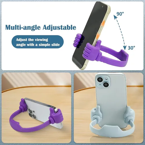 Miniatura 4 de Honsky Soporte para Teléfono Celular Paquete de 2, Soporte Perezoso para Teléfono Thumbs Up, Base Flexible Ajustable Universal para Todos