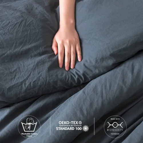 Miniatura 4 de Juego de edredón suave y esponjoso de 2 piezas para cama individual / XL, fabricado con tela de microfibra de polialgodón lavable y acogedora