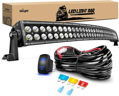 Miniatura 10 de Nilight Barra de luz LED de 22 pulgadas, 120 W, combo de luces de conducción de 12 V, interruptor basculante de 5 pines, kit de arnés de cableado