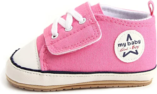 Miniatura 6 de GAISUMMI Unisex Baby Girls Boys Shoes Infant Canvas Sneakers Anti-Slip Rubber Sole Newborn Crib Shoes Toddler Outdoor Athletic First Walkers