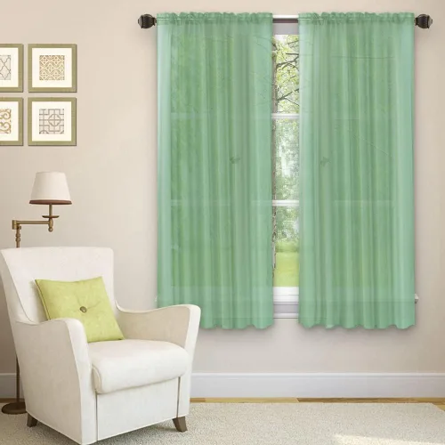 Miniatura 3 de Golden Linens LLC Juego de 2 paneles transparentes de color gris para ventana, bolsillo para barra, 54 pulgadas de ancho x 84 pulgadas de largo cada