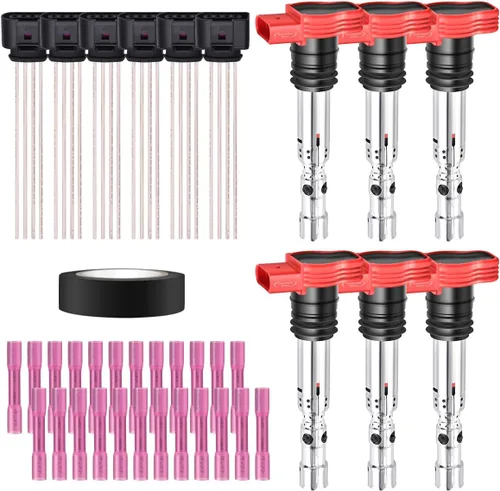 Miniatura 16 de Juego de 4 bobinas de encendido y conector hembra arnés de enchufe compatible con Infiniti Frontier Altima Versa Sentra NV200 Rogue FX50 QX60 QX70