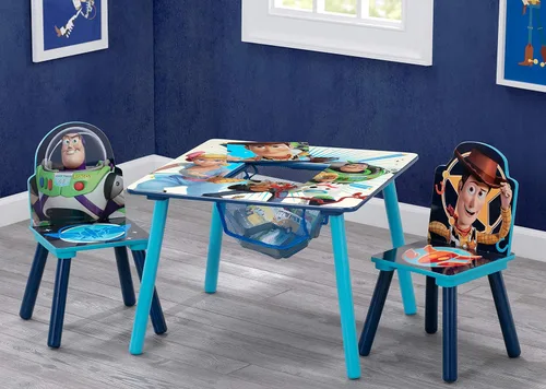 Miniatura 3 de Delta Children Juego de mesa y silla para niños con almacenamiento (2 sillas incluidas), ideal para artes y manualidades, merienda y Disney/Pixar