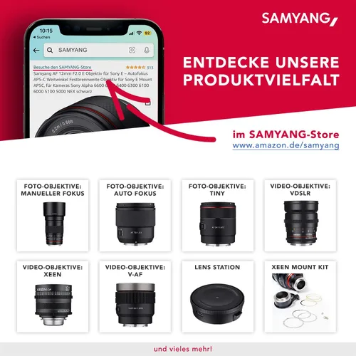 Miniatura 9 de Samyang 1220502101 Lente de enfoque manual F2.0 de 0.472 in para Canon M - Negro