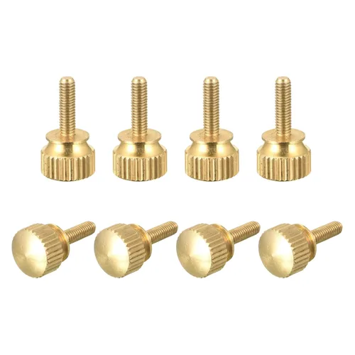 Miniatura 21 de uxcell 2 tornillos moleteados para el pulgar, pernos de hombro de latón M5x8mm, perillas de agarre escalonadas para PC, electrónicos, mecánicos