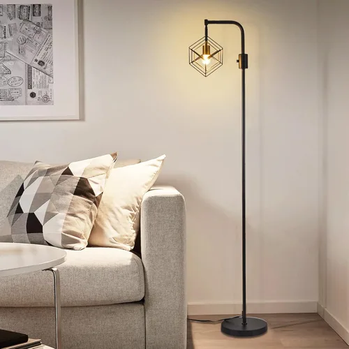 Miniatura 7 de Lámpara de pie regulable para sala de estar, 1 lámpara rústica de pie alta, moderna lámpara de pie brillante, lámpara de pie industrial