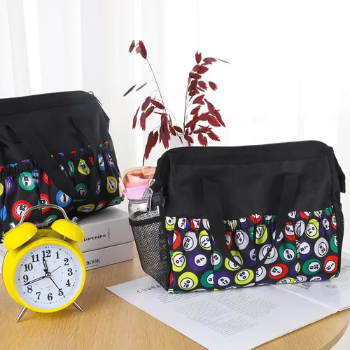 Miniatura 7 de 2 bolsas de bingo Dauber con 10 bolsillos, bolsa de bingo de gran capacidad, asa y cremallera, estuche de transporte de viaje, bolsa de maquillaje