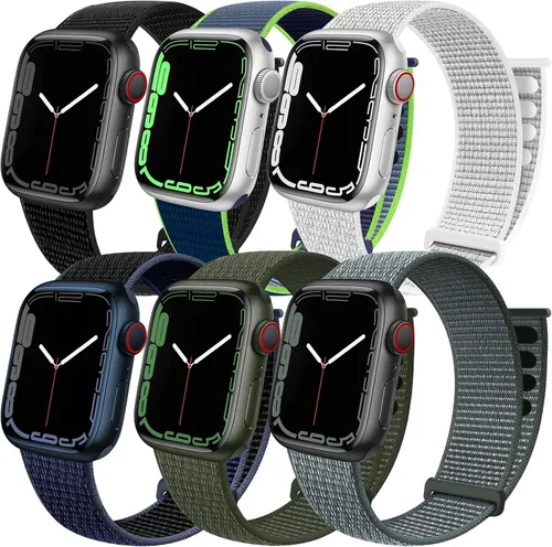 Miniatura 10 de Paquete de 6 correas deportivas compatibles con Apple Watch de 1.496 in 1.575 in 1.614 in 1.654 in 1.732 in 1.772 in 1.811 in 1.929 in para iWatch