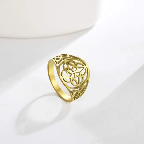 Miniatura 13 de TEAMER Anillo de nudo de brujas, amuleto celta de acero inoxidable, joyería vintage para mujer