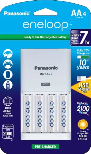 Miniatura 15 de Cargador de batería Panasonic Advanced celda Individual con Eneloop ciclo de 2100 pilas recargables AA Paquete de cargador AA