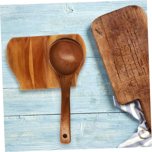 Miniatura 2 de MAGICLULU Soporte de cuchara de madera para cocina, soporte para cuchara, plato de cuchara, bandeja para cucharas, soporte para espátula, soporte