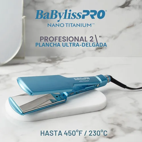Miniatura 5 de BabylissPRO Nano Titanium Ultra-Thin Hair Straightener, Professional Flat Iron, 5-Inch Extended Plates for Faster Straightening, for All Hair Types