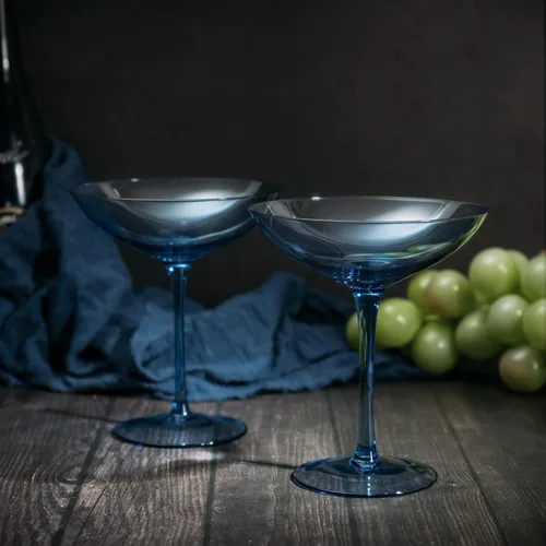 Miniatura 7 de The Wine Savant Champagne Coupes - Copas de champán coloridas de 12 onzas, Prosecco, juego de copas de mimosa, juego de copas de cóctel, cristalería