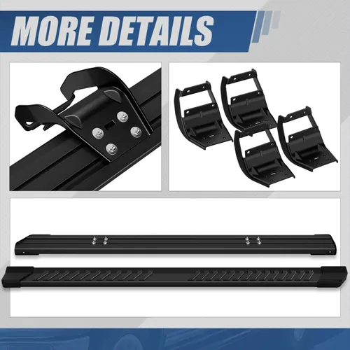 Miniatura 6 de Auto Dynasty - Estribos de 6 pulgadas compatibles con Ford F-150 F-250 F-350 SuperCrew Cab 2015-2024, pasos laterales negros con revestimiento