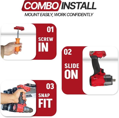 Miniatura 3 de Paquete de 6 soportes de herramientas para herramientas inalámbricas Milwaukee M18/18v - Organizador de herramientas con ajuste de clic para soporte