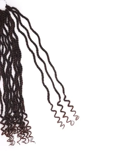 Miniatura 5 de 8 paquetes de cabello senegalés de ganchillo para mujeres negras, trenzas de ganchillo preenlazadas de 8 pulgadas, con extremos rizados, 2 hebras