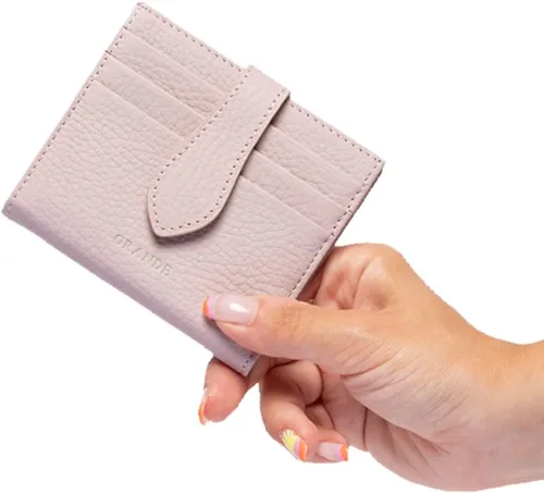 Miniatura 7 de Grande -3803 Cartera unisex, Rosa pálido, Cartera delgada de cuero con cierre a presión pequeño