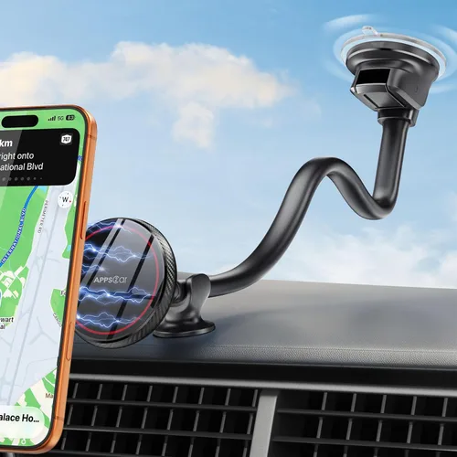 Miniatura 9 de APPS2Car Soporte magnético para teléfono MagSafe para papá, soporte magnético para automóvil con ventosa de brazo largo de 14 pulgadas, soporte