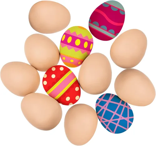 Geiserailie Huevos falsos de cerámica, 24 unidades, manualidades, para ayudar a gallina ponedora, caja de anidación, herramienta agrícola (marrón)