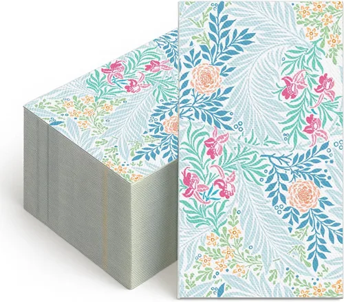 100 Piezas Toallas de Mano Desechables, Servilletas de Papel Vintage con Diseño Floral de Pájaro de Acuarela, Servilletas de Invitados con Flores