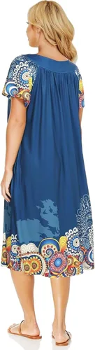 Miniatura 7 de Muumuu - Vestidos de casa para mujer, camisón de manga corta Moomoo con bolsillos, tallas S-3XL