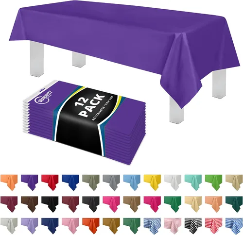 Miniatura 14 de Mantel de plástico de alta calidad - 54 in. x 108 pulgadas. Grandipity - Mantel rectangular (6 y 12 unidades), Agua (Aqua)