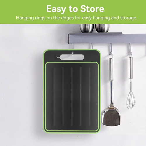 Miniatura 4 de Bandeja de descongelación 2 en 1, tabla de cortar de descongelación con afilador de cuchillos, bandeja de descongelación para carne congelada, tabla