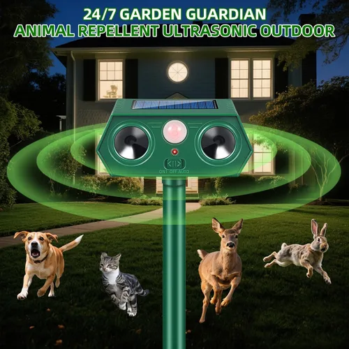 Miniatura 3 de Mapache ultrasónico solar 2025 Fortress Pro, dispositivos repelentes de ciervos y gatos, repelente de animales, ardilla, conejo disuasorio al aire