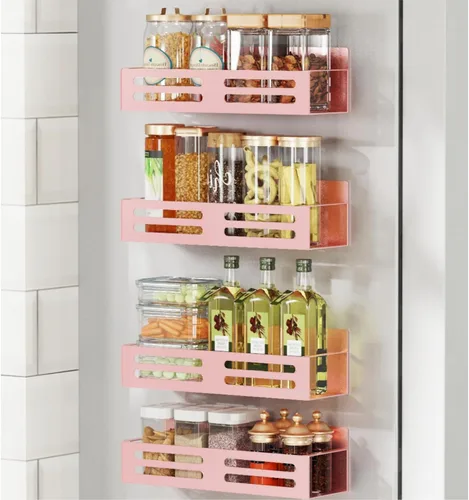 Miniatura 14 de Estante magnético para especias con frascos, estante magnético para especias para refrigerador, 24 tarros de especias con etiqueta, estantes Negro