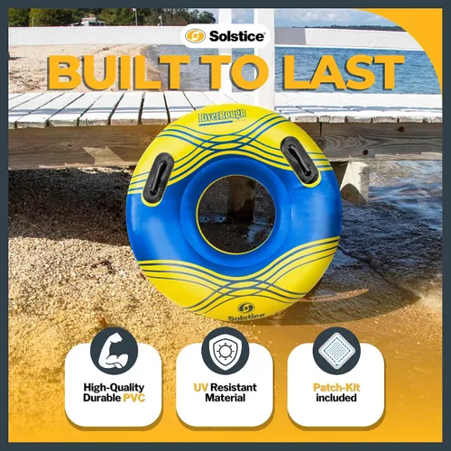 Miniatura 3 de SOLSTICE Flotador inflable para río, balsa de río, flotador, tubo de piscina, 1 persona, tamaño de 42 pulgadas, asas de agarre para ríos, lago