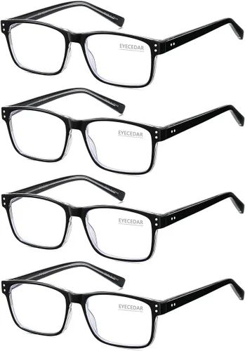 Miniatura 9 de EYECEDAR Paquete de 5 lentes de lectura TR90 para hombre, marco flexible, bisagras de resorte de metal, lectores para hombres y mujeres, 1.0