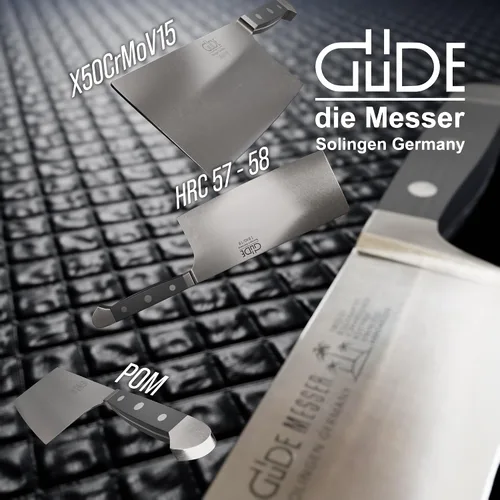 Miniatura 3 de Güde Alpha Series Cuchillo de carnicero forjado/afilado a mano, 7 pulgadas y 10 onzas, acero endurecido en hielo, fabricado en Solingen, Alemania