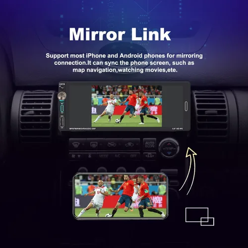 Miniatura 4 de Radio de pantalla táctil para automóvil de un solo DIN (6.9 pulgadas) compatible con Apple CarPlay [Inalámbrico] Android Auto estéreo para automóvil