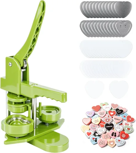 Miniatura 9 de HAPPIZZA- Prensa para fabricar pines de 2.25 pulgadas por tu cuenta, de tercera generación y sin instalación, incluye 100 piezas, imágenes, cortador