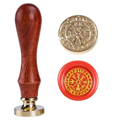 Miniatura 14 de Odin's Raven Viking Rune Vegvisir - Sello de cera de sellado de runas vikingas para sellado de cartas, embalaje de invitación de boda personalizado