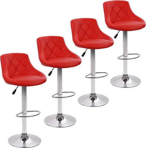 Miniatura 10 de Dkeli Taburetes de bar de altura de mostrador, juego de 2 sillas de bar ajustables de cuero para cocina, sala de estar, pub, taburete giratorio