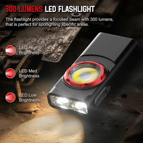 Miniatura 4 de Linterna EDC recargable Hopedone, linterna LED mini de 700 lúmenes con 8 modos, fuentes de luz duales, linterna magnética con clip, impermeable