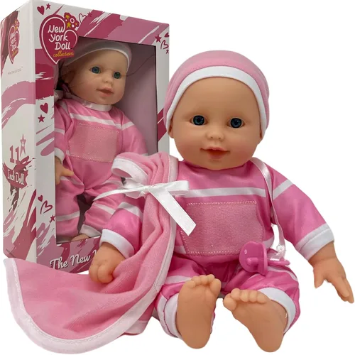 The New York Doll Collection Muñeca de bebé de cuerpo suave de 11 pulgadas en caja de regalo, juguete de muñeca de 11 pulgadas para niños, niñas y